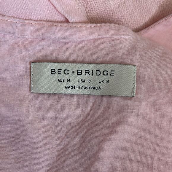 NWOT Bec & Bridge Bonnie Ramie Twist Front Cropped Tank Top in Peony size 10 - Picture 12 of 13